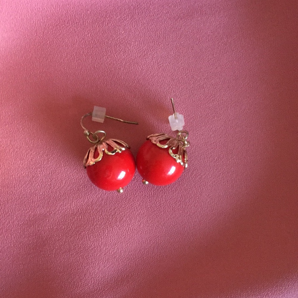 Red Drop Earrings